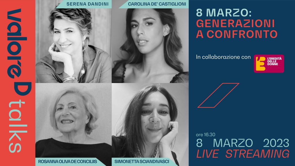 Locandina talk "8 marzo: generazioni a confronto"