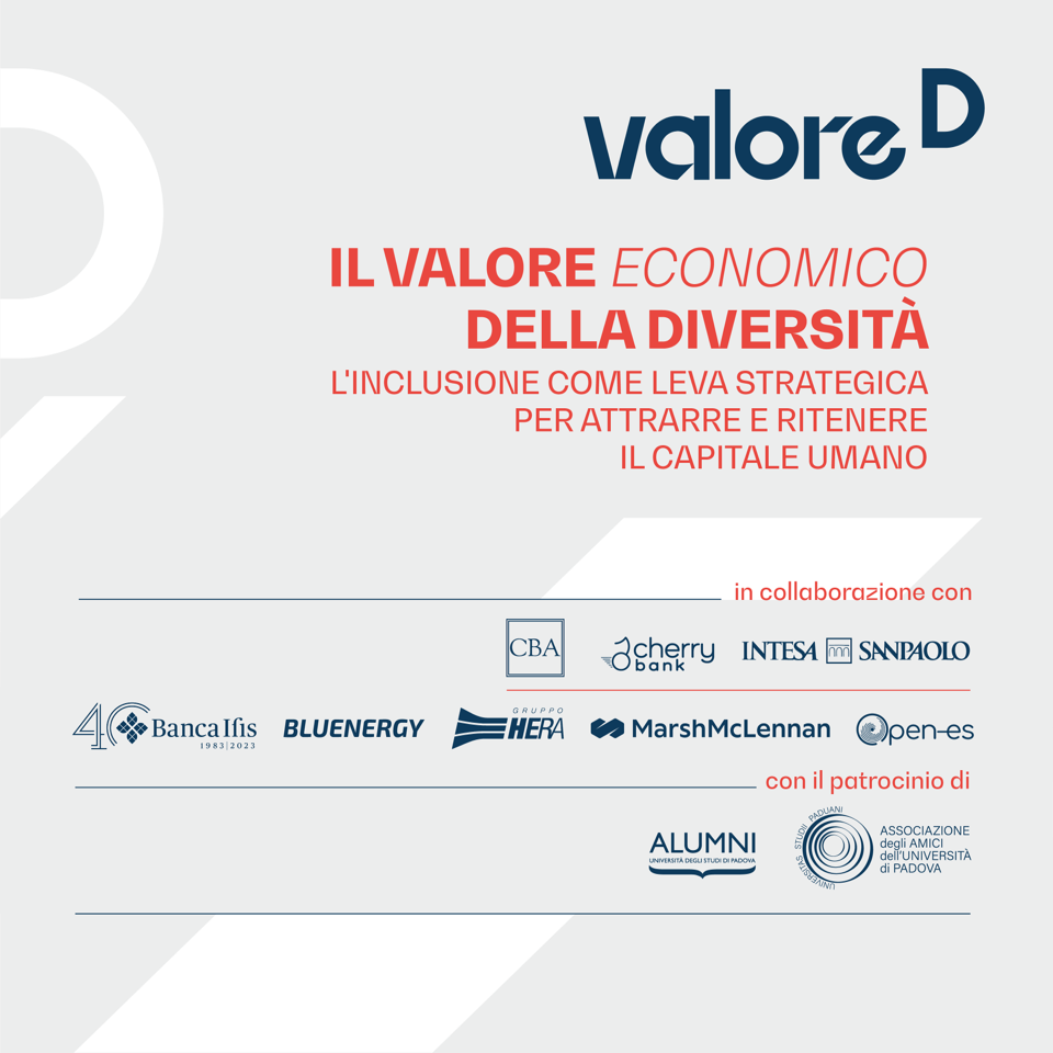 Locandina evento "Il valore economico della diversità", che ha ad oggetto il ruolo della DEI nelle PMI e sul territorio